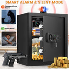 2.5 Cu ft Large Fire proof Safe Boxes for HOME USE, Digital Security Safe Box with Combination Lock & Fireproof A4 Document Bag, Home Safe Fireproof Waterproof for Money Medicine Documents Valuables