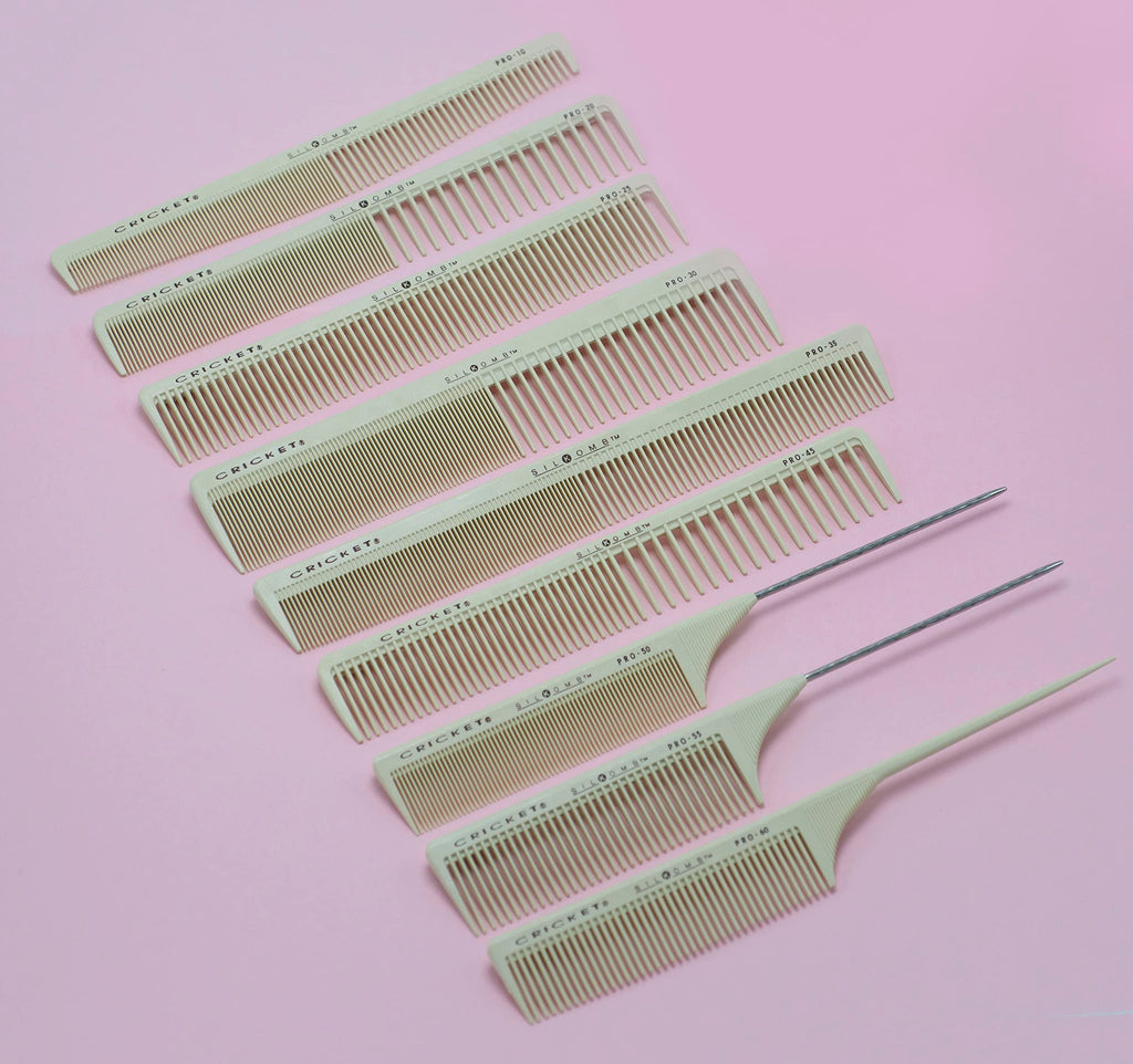 Cricket Silkomb Pro-50 Fine Tooth Rattail Comb for Hair – Precision Styling Tool with Seamless Teeth & Metal Tail for Sectioning, Weaving, and Smooth Detangling, Ideal for Professional Use