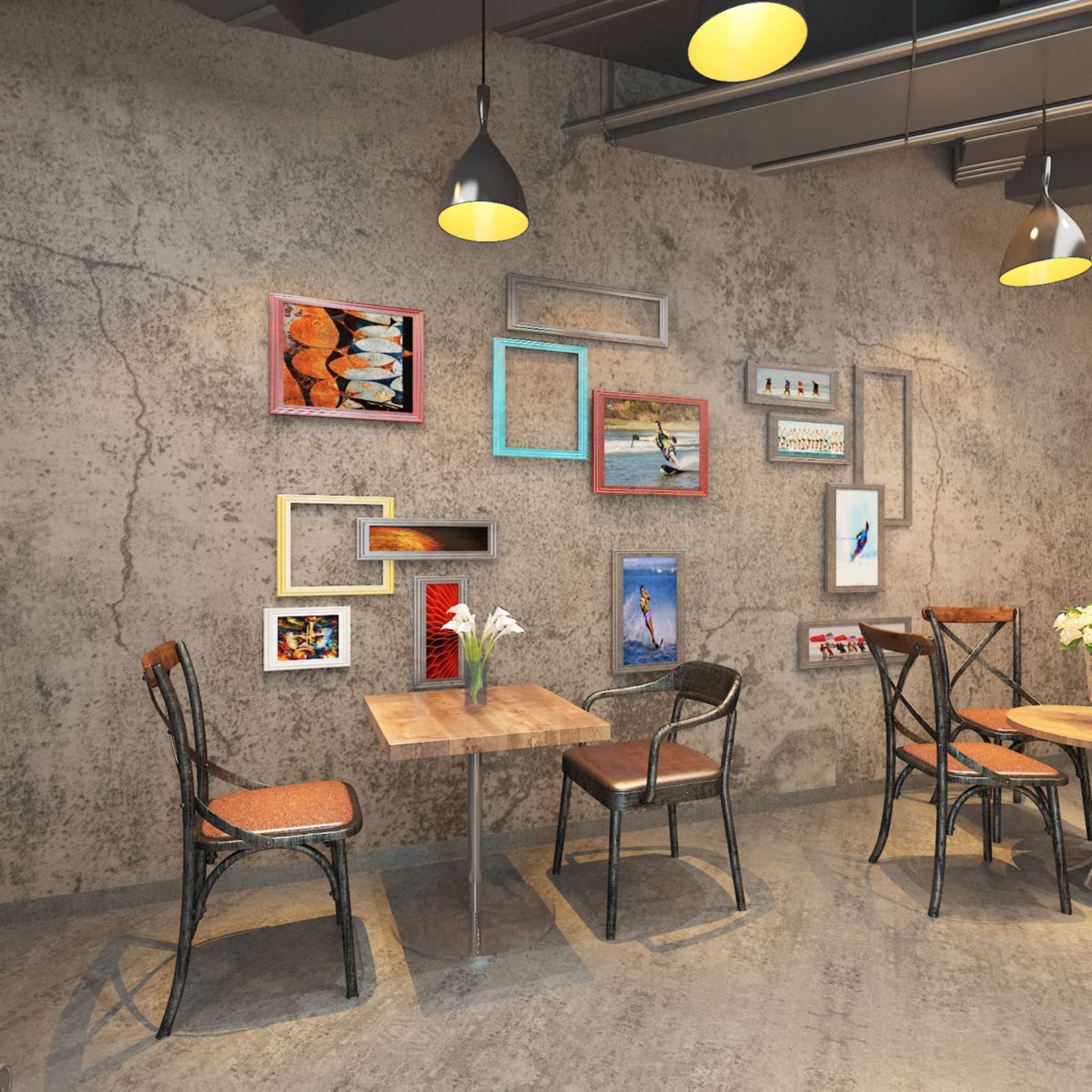 3yecao 48"×354" Extra Wide Big Roll Thick Light Brown Grey Concrete Wallpaper Peel and Stick 3D Industrial Gray Concrete Contact Paper DIY Matte Textured Cement Stickers for Bedroom Bathroom Gym Walls