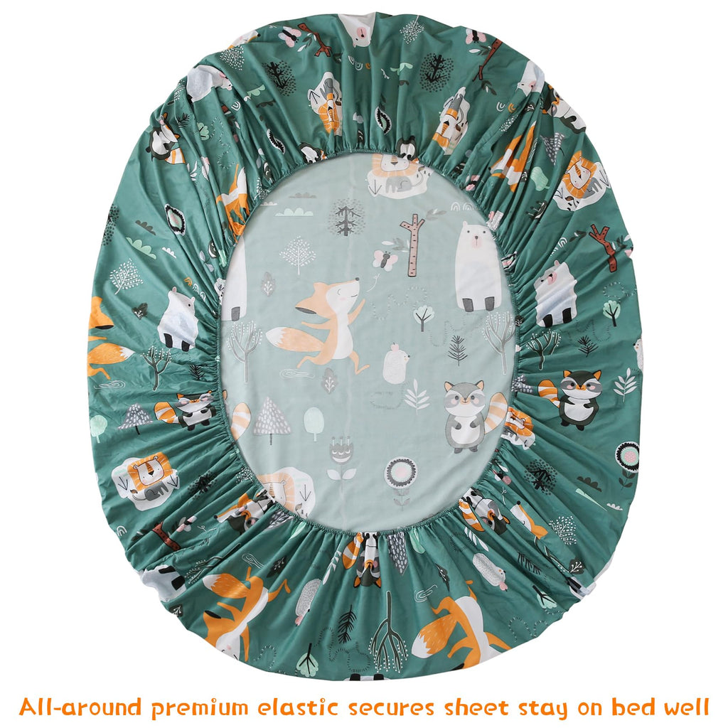 ست ملحفه کودکان یونیکورن صورتی JSD، سایز تویین، ۳ تکه، ملحفه‌های رختخواب میکروفایبر چاپ شده با طرح رنگین کمان برای دختران، جیب عمیق