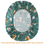 ست ملحفه کودکان یونیکورن صورتی JSD، سایز تویین، ۳ تکه، ملحفه‌های رختخواب میکروفایبر چاپ شده با طرح رنگین کمان برای دختران، جیب عمیق