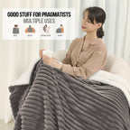 Coperta Elettrica Riscaldata Plaid con 5 Livelli di Riscaldamento e Spegnimento Automatico dopo 4 Ore, Plaid Riscaldato 50"x60" con Certificazione ETL e FCC per Casa e Ufficio, Lavabile in Lavatrice, Grigio Scuro