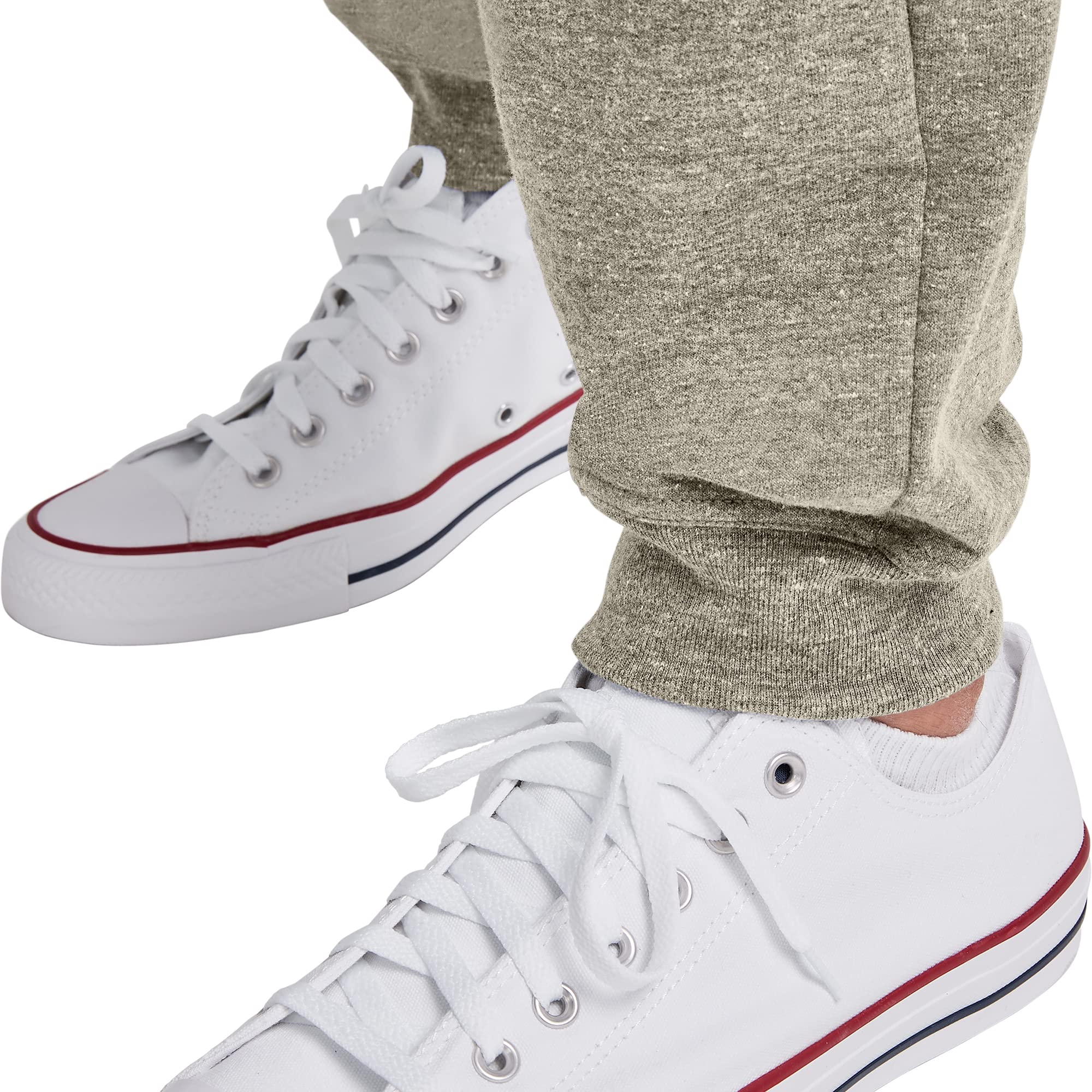 Hanes Men's Originals French Terry Joggers, Lightweight Sweatpants with Pockets, 30" Inseam, Camouflage Green PE Heather, Large