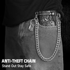 Girinme Portefeuille - Ceinture Chaîne Porte-Clés Accessoire Jeans Hip Hop Punk pour Femmes & Hommes