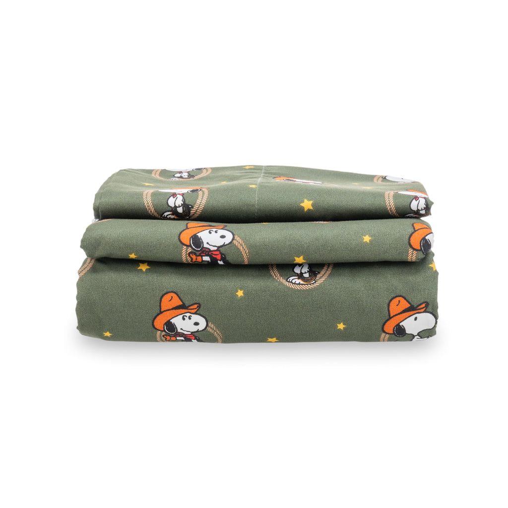 Zestaw pościeli Berkshire Blanket Peanuts® dla dzieci, rozmiar pełny - 4 części, Peanuts® mini pozy i łapy szare, urocze postacie Snoopy nadrukowane na miękkich mikrofibrowych prześcieradłach