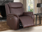 Power Recliner Sofa Set, 3 Piece Reclining Couch for Living Room, Brown Leather Home Theater Seating Recliner Couch Set with Storage and Cup Holders