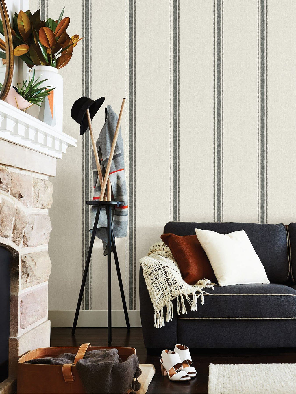 NuWallpaper Kömür Langston Yapıştır ve Çıkar Duvar Kağıdı