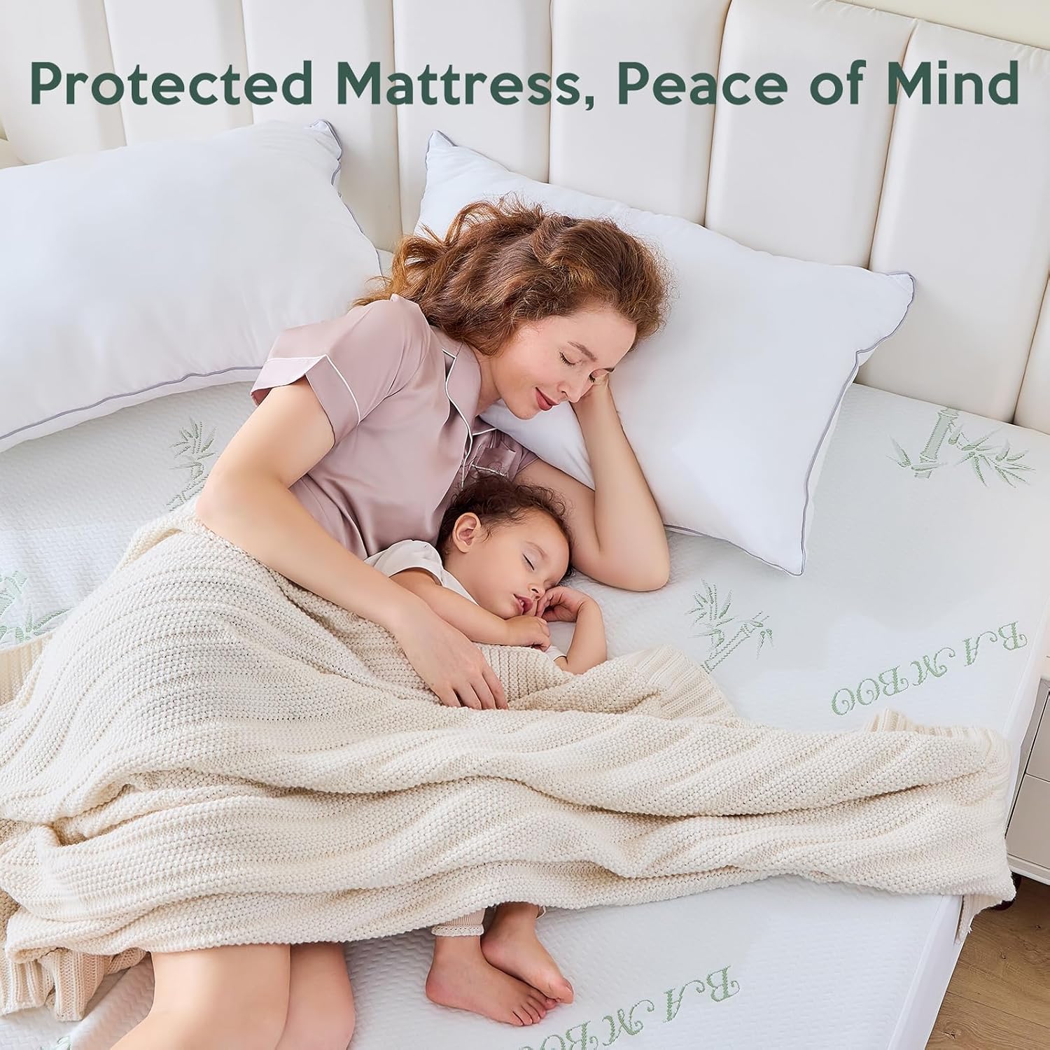 Premium 100% Waterproof King Mattress Protector, Breathable Mattress Cover King Size Bed, 3D Air Fabric Cooling Bed Pad Cover, Deep Pocket 8"-21"