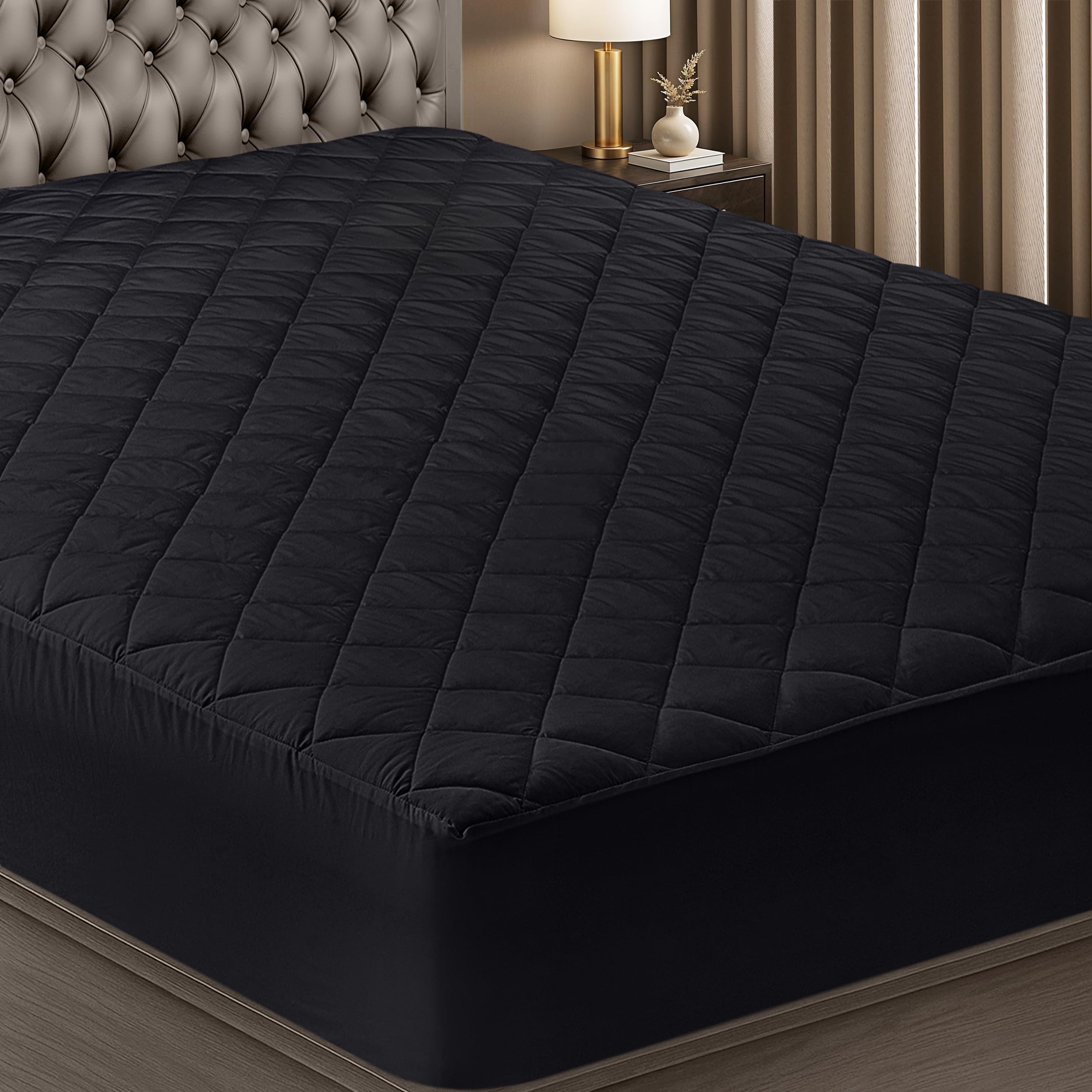 Utopia Bedding Quilted Fitted Mattress Pad, Queen Size, Elastic Fitted Mattress Topper Protector and Cover with Deep Pocket Stretches up to 16 Inches, Machine Washable (White)