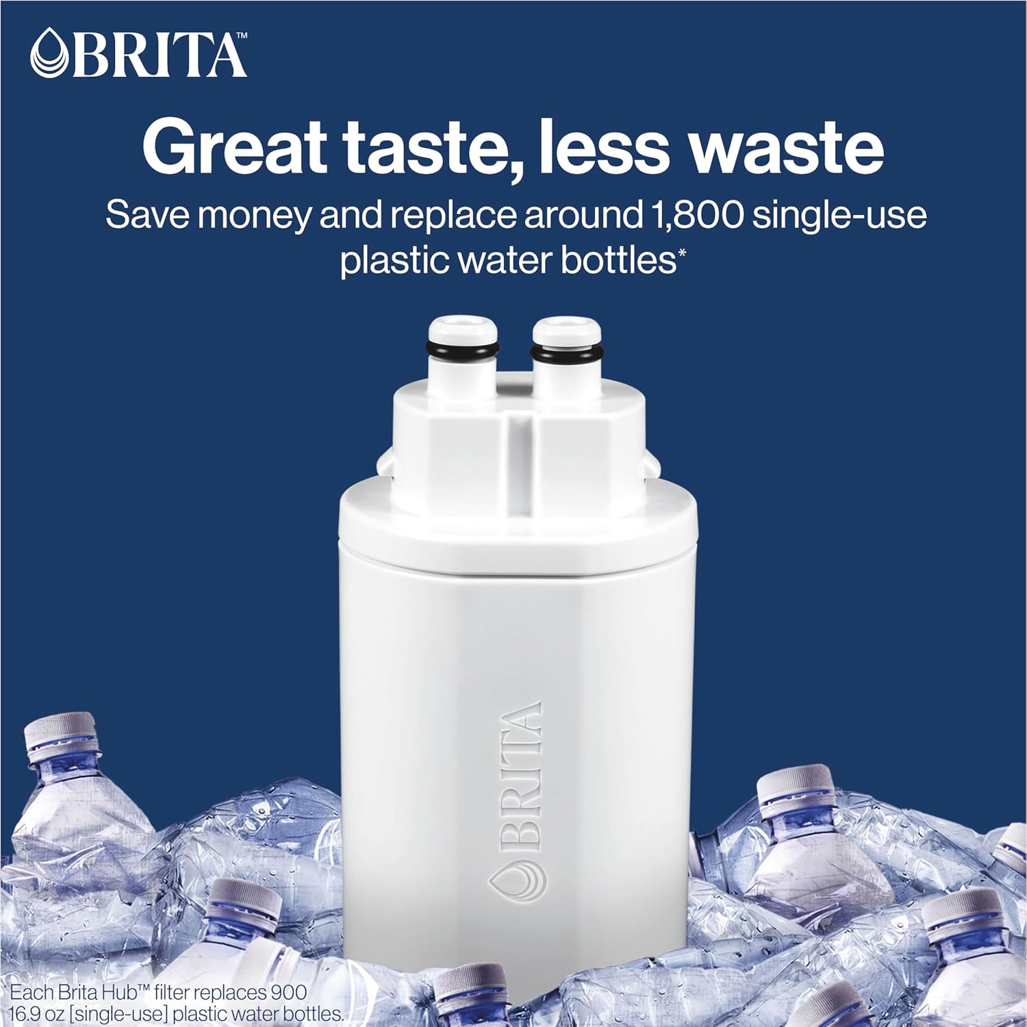 Brita Hub Compact Instant Powerful Countertop Water Filter System, Reduces 70+ Contaminants, 9 Cup Water Reservoir, Includes 6 Month Carbon Block Filter, White, 87344