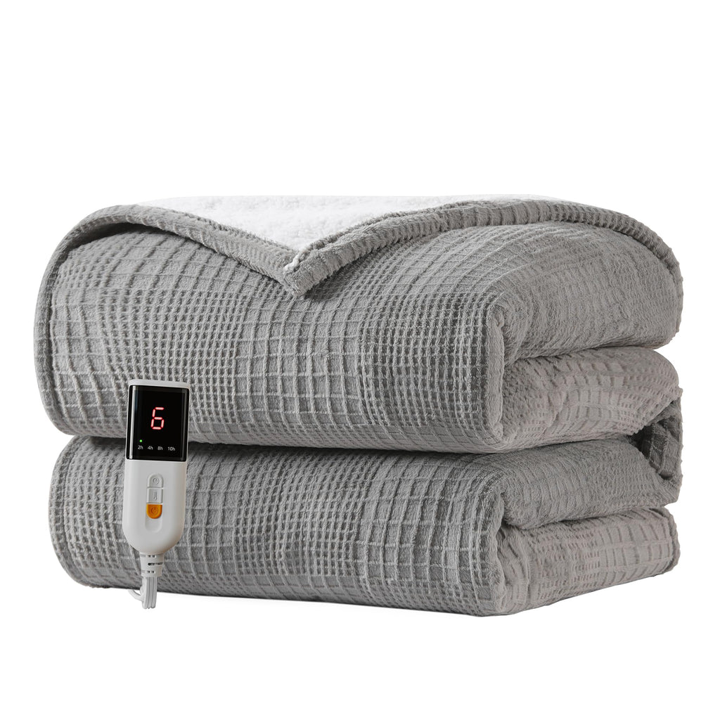 Verwarmd deken elektrisch deken plaid 50''X60'' - verwarmingsdeken met 6 warmtestanden - 2-10 uur automatische uitschakeling, ETL gecertificeerd, wasmachinebestendig (zwart)
