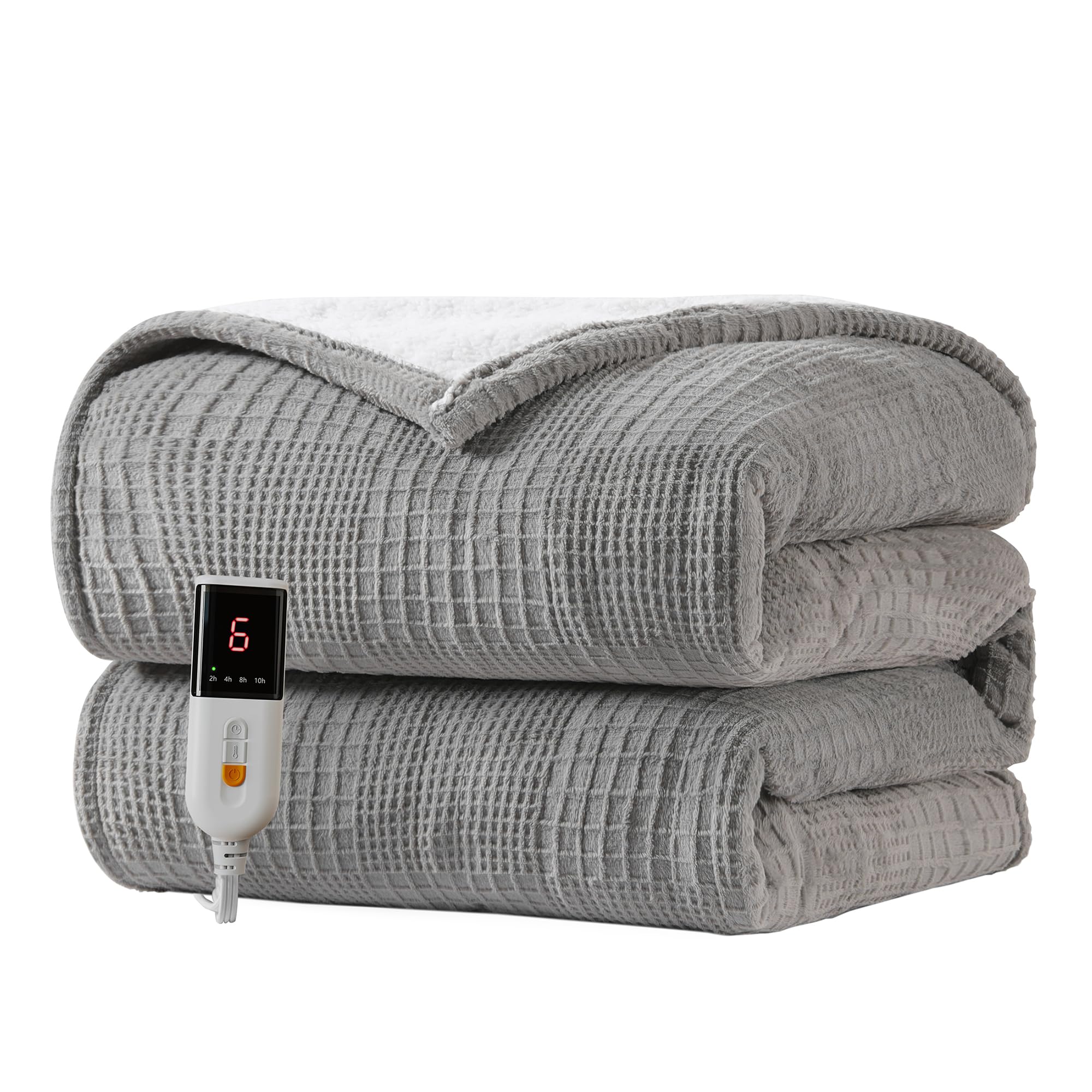 Verwarmd deken elektrisch deken plaid 50''X60'' - verwarmingsdeken met 6 warmtestanden - 2-10 uur automatische uitschakeling, ETL gecertificeerd, wasmachinebestendig (zwart)