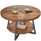 GreenForest Round Coffee Table with Storage, 30 inch Circle Center Tables for Living Room, Modern Sofa Table for Small Spaces, Home Office, Easy Assembly, Grey Wash