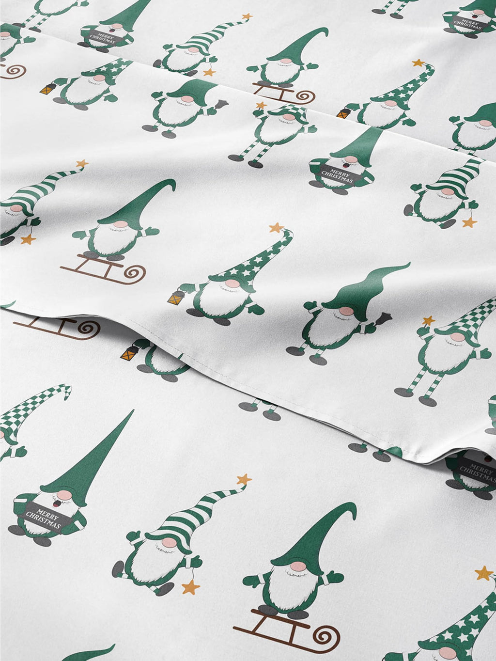 Komplet pościeli King Christmas Tree - Świąteczny wzór Xmas na lnie - Głębokie kieszenie - Dopasowany krój - 4 części - Bez zagnieceń - Wygodna i chłodząca świąteczna pościel zimowa - Łatwa w pielęgnacji - Przyjazna dzieciom