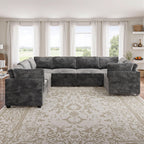 Modular Sectional Sofa,5 Pieces Sectional Couches for Living Room,L Shaped Cloud Couch Chaise Set, Black