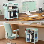 Mint Green Nightstand, End Table with Hooks and Holder, Kids Nightstand for Bedroom, Toddler Bedside Table, Small Desk for Girls, Coffee Table for Living Room, Dorm, Office (Mint)