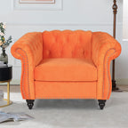 LEVNARY Three-Seat Velvet Sofa, Large Sofa Classic Tufted Chesterfield Settee Modern 3 Seater Couch Furniture Tufted Back for Living Room, Blue