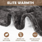 HOW'S MY HOUSE Heated Blanket 84" x 90", Dual Control Electric Blanket Queen Size with 10 Time Settings & 6 Heating Levels, Over-Heat Protection, Flannel Sherpa Super Cozy with ETL Certification, Gray