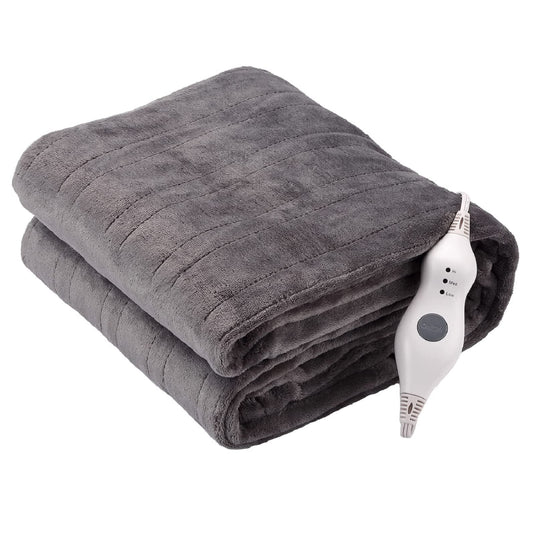 Tefici Electric Heated Blanket Throw, Super Cozy Soft 2-Layer Flannel 50" x 60" Heated Throw with 3 Heating Levels & 4 Hours Auto Off, Machine Washable, ETL&FCC Certified, Home Office Use,Camel