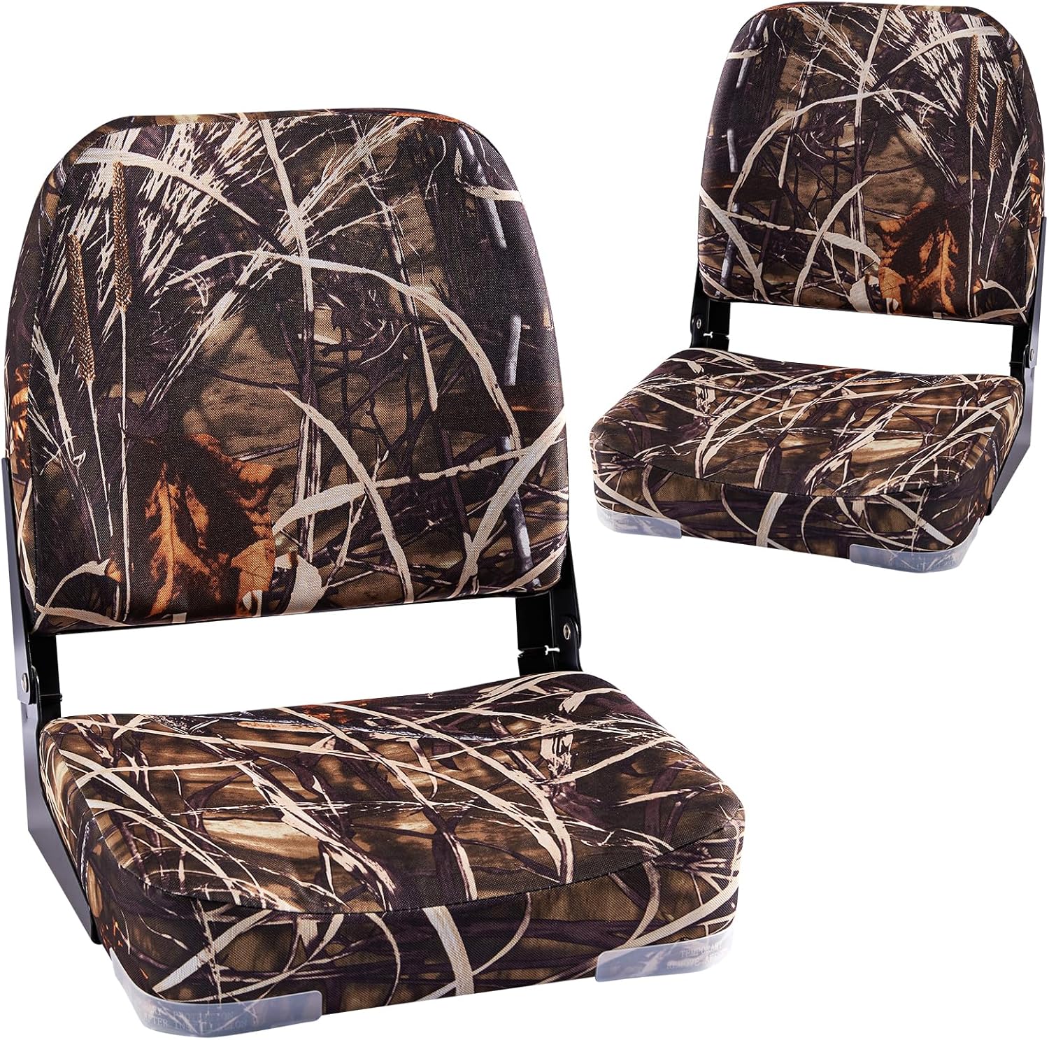 Low Back Folding Boat Seat 2pack, Fold-Down Fishing Boat Seat Camo