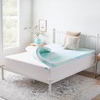 Linenspa Memory Foam Mattress Topper, Queen Size - 2 Inch Gel Infused Memory Foam - Plush Feel - Cooling and Pressure Relieving - CertiPUR Certified