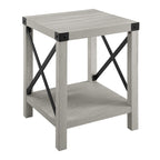 Walker Edison Sedalia Modern Farmhouse Metal X Side Table, 18 Inch, Grey Wash