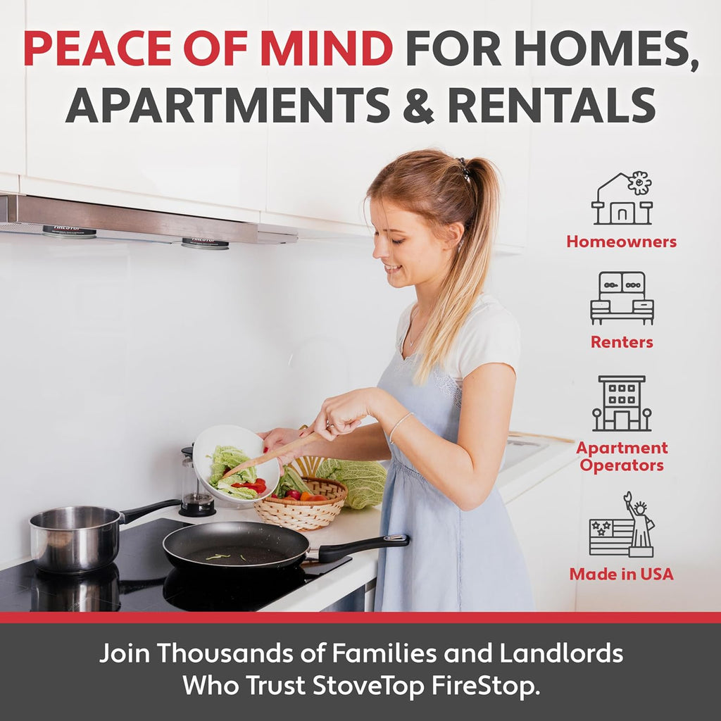 Rangehood® Fire Suppressor – Automatic StoveTop Fire Suppressor for Residential Kitchen Safety – Easy to Install, Direct Flame-Activated, Non-Toxic Fire Suppression System (1 Pair)