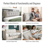 Daneey Large Headboard Pillow King Soft Daybed Pillows Bolster for Bed Back Pillow for Sitting in Bed Long Pillow for Bed Reading Pillow Adult Couch Sofa Backrest, Removable Cover