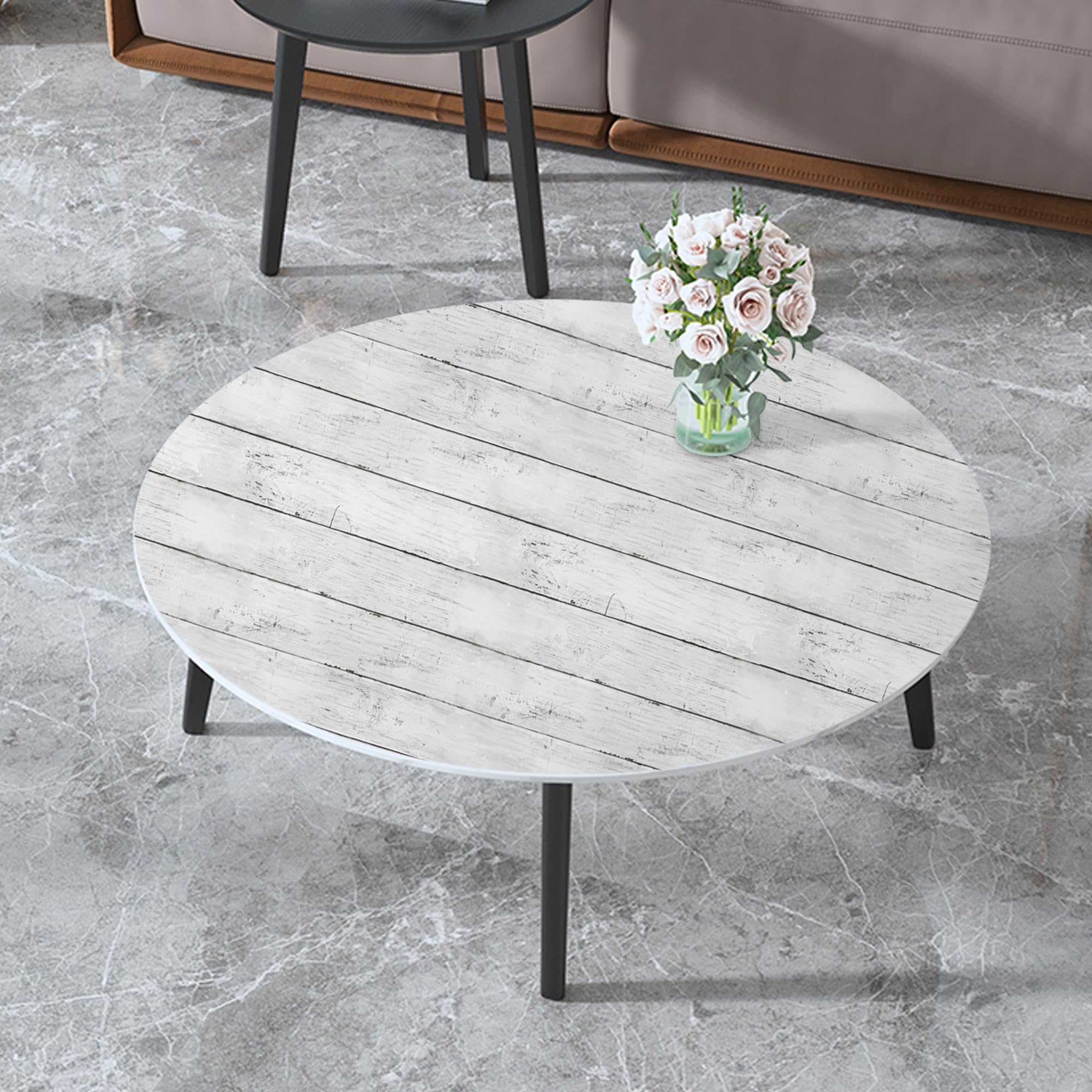 Abyssaly Peel and Stick Wallpaper 17.7" X 118" White Gray Wood Shiplap Contact Paper Self-Adhesive Removable Decorative Wall Covering Vintage Wood Plank Film for Home Decoration