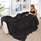 Elektrisch verwarmd deken 72" x 84" volledige maat flanellen stof met 4 verwarmingsniveaus & 10 uur automatische uitschakeling, ademend warm en wasbaar voor zacht en bed - lichtgrijs