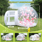 FINCOME Inflatable Bubble House 10FT for Kids Adults, Large TPU Balloon House with Double Air Blowers 100 Balloons, Bubble Balloon House for Party Wedding Birthday Holiday Outdoor Commercial Event