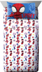 Jay Franco Marvel Spidey and His Amazing Friends Team Spidey 5 Piece Twin Size Bed Set - Includes Comforter & Sheet Set Bedding - Super Soft Fade Resistant Microfiber (Official Marvel Product)
