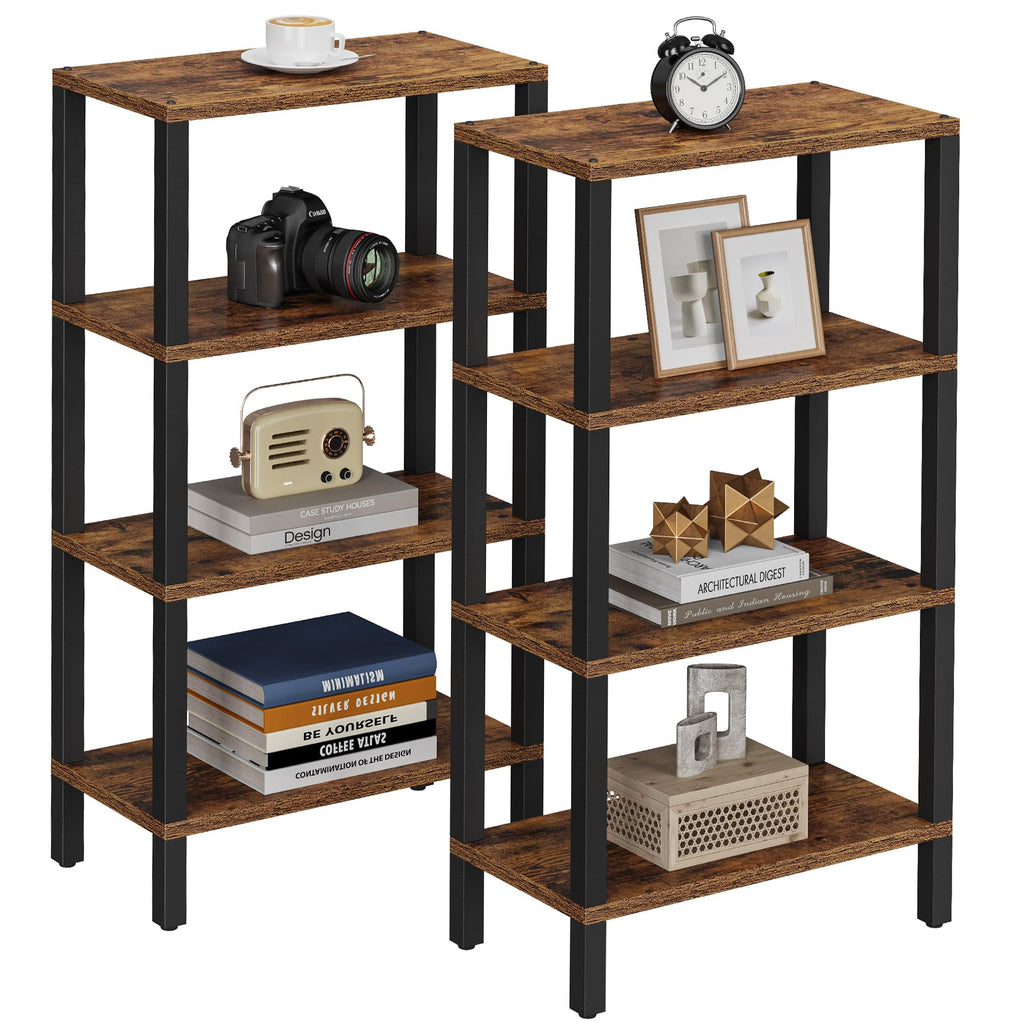 TUTOTAK Small Side Table, Narrow End Table, Skinny Sofa Table, Slim Nightstand, Couch Table, Living Room, Bed Room, Brown TB01BB062