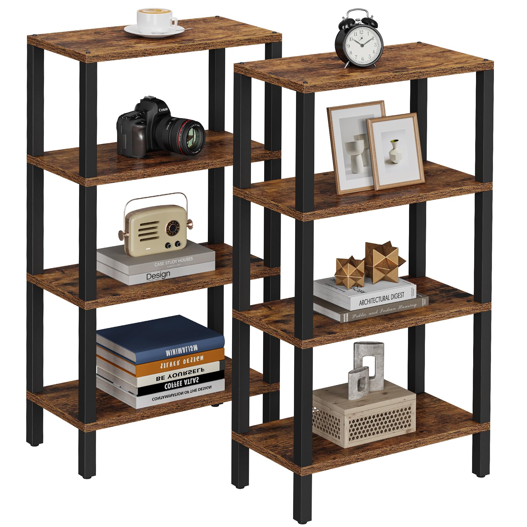 TUTOTAK Small Side Table, Narrow End Table, Skinny Sofa Table, Slim Nightstand, Couch Table, Living Room, Bed Room, Brown TB01BB062