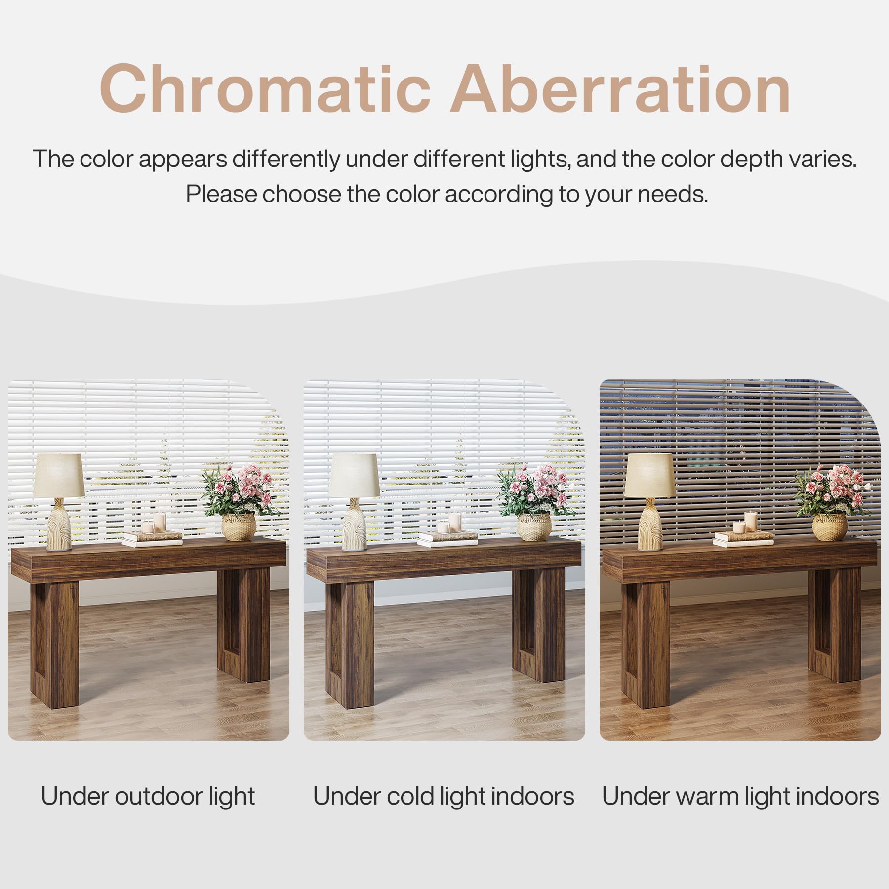 Tribesigns 63-дюймовый длинный консольный стол, деревянный прямоугольный стол за диваном, фермерский стол для прихожей, коридора, гостиной (натуральный)