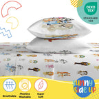 Sunny Side Up Minecraft Creeper & Animals Twin Sheet Set - 3 Piece Kids Bedding Set Includes Pillow Cover - Super Soft Microfiber Sheets