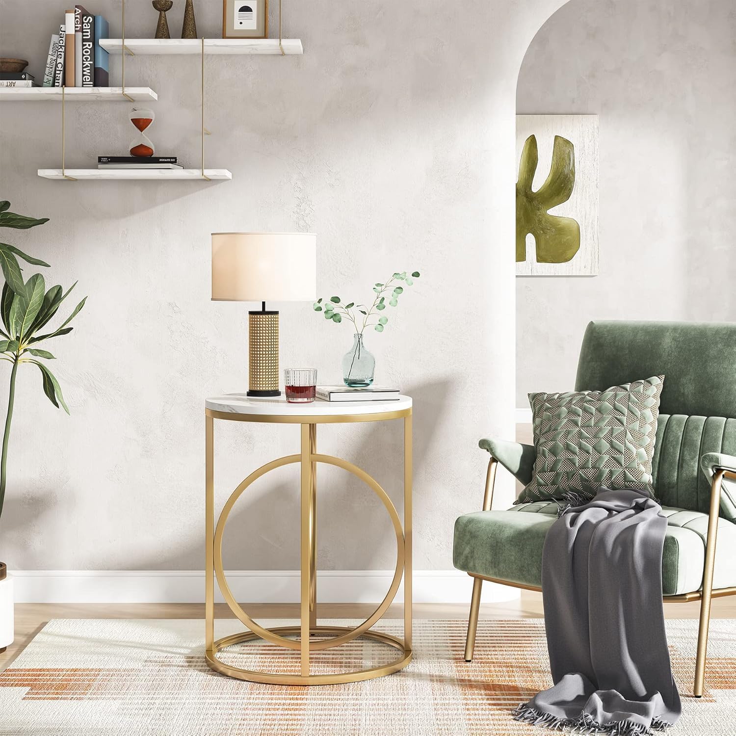 Drink Table, Round Pedestal with Weighted Base,Black Side Modern Cocktail Martini Small End Premium Accent Table for Sofa Couch Chair Living Room Bedroom Dorm Patio