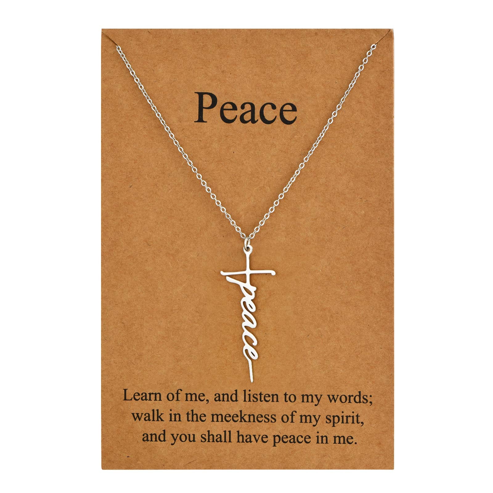 Lcherry Faith Cross Pendant Necklace for Women Religious Christian Jewelry Mother's Day Gifts for Women