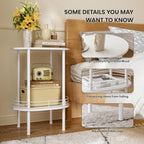 Small Round Side Table,Bedside Table with Storage,Morden Round Nightstand,Samll Side Table for Living Room,Bathroom,Bedroom, Nursery, Laundry, White