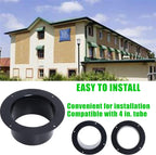 Duct Connector Flange 4 inch by Wadoy, 4 Pack ABS Quality Air Conditioner Exhaust Hose Flange Wall Mount for Heating Cooling Ventilation HVAC System Dryer Vent Wall Plate