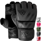 WYOX MMA Gloves for Men & Women – Grappling & Sparring Boxing Gloves with Open Palm Design, Padded Fingerless Training Gloves for Kickboxing, Muay Thai, Youth & Heavy Bag Workouts