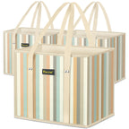 BALEINE 3Pk Reusable Grocery Bags, Foldable Shopping Bags for Groceries with Reinforced Bottom & Handles (Antique Foliage)