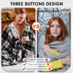 Elektrisch verwarmd deken, 50X60, verwarmingsdeken met 10 verwarmingsniveaus/8 uur automatische uitschakeling, marineblauw geruit Sherpa-dekenverwarmer voor volwassenen, wasbaar deken cadeau voor bank bed kantoor, ETL