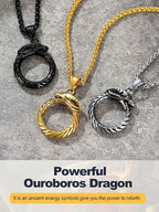 U7 Punk Chameleon/Eagle/Dragon/Hawk/Wolf Necklaces for Men Women, Retro Black Stainless Steel Animal Pendant Personalized Jewelry Gift Cool Necklace with 22 Inch Chain