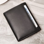 Portefeuille pour homme Enwaen avec chaîne, portefeuille trifold en cuir véritable, blocage RFID, chaîne anti-vol pour motard, moto (noir)