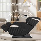 Luxury Zero Gravity Full-Body Massage Chair with Heating, Bluetooth Audio, and Foot Rollers - Home Relaxation Recliner (Velvet Black)