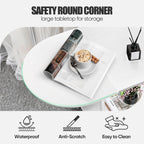 White Coffee Tables for Living Room,Mid Century Oval Center Table with Storage Shelf and Wood Tabletop,2-Tier Modern Narrow Cocktail Tea Table for Small Space,Small Apartment