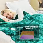 Manta Elétrica Aquecida OCTROT - Manta de Aquecimento em Sherpa de Lã para Sofá, Manta de Aquecimento de Pelo Sintético para Colo com Temporizador de 5 Posições e 10 Níveis de Aquecimento, Certificação ETL&FCC, para Adultos