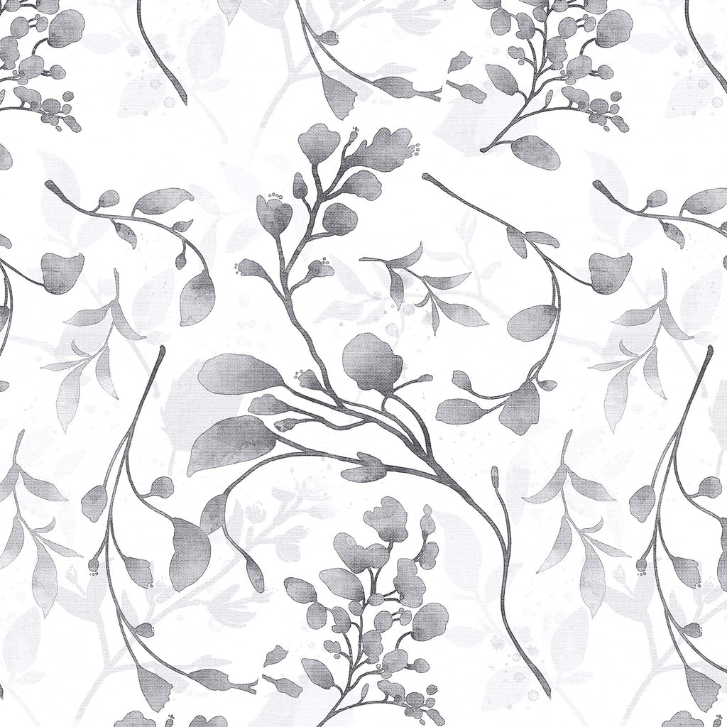 Orainege Gray Floral Wallpaper Peel and Stick Wallpaper Self Adhesive Floral Contact Paper Waterproof 17.7 in ×118.1 in Removable Wallpaper for Bedroom Bathroom Cabinets Decor - Grand Goldman