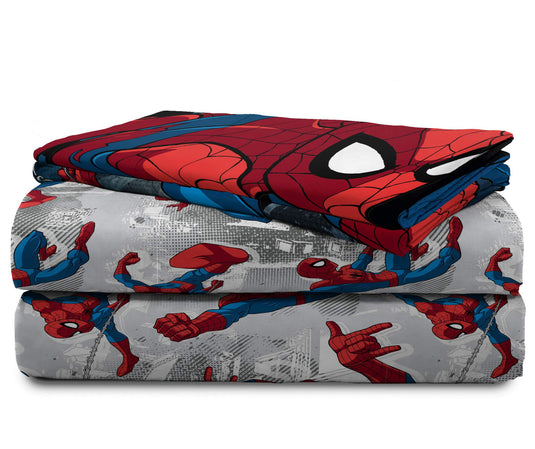 Jay Franco Marvel Spidey and His Amazing Friends Team Spidey Twin Size Sheet Set - 3 Piece Set Super Soft and Cozy Kid’s Bedding - Fade Resistant Microfiber Sheets (Official Marvel Product)